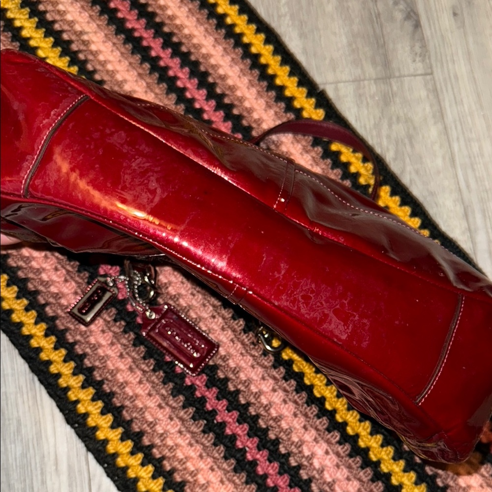 Coach Patent Leather Red Vintage Tote - Picture 12 of 13